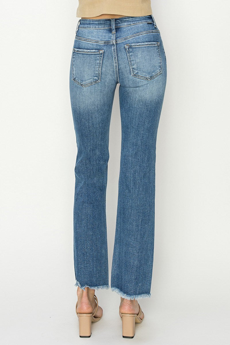 Risen Frayed Hem Bootcut Jeans