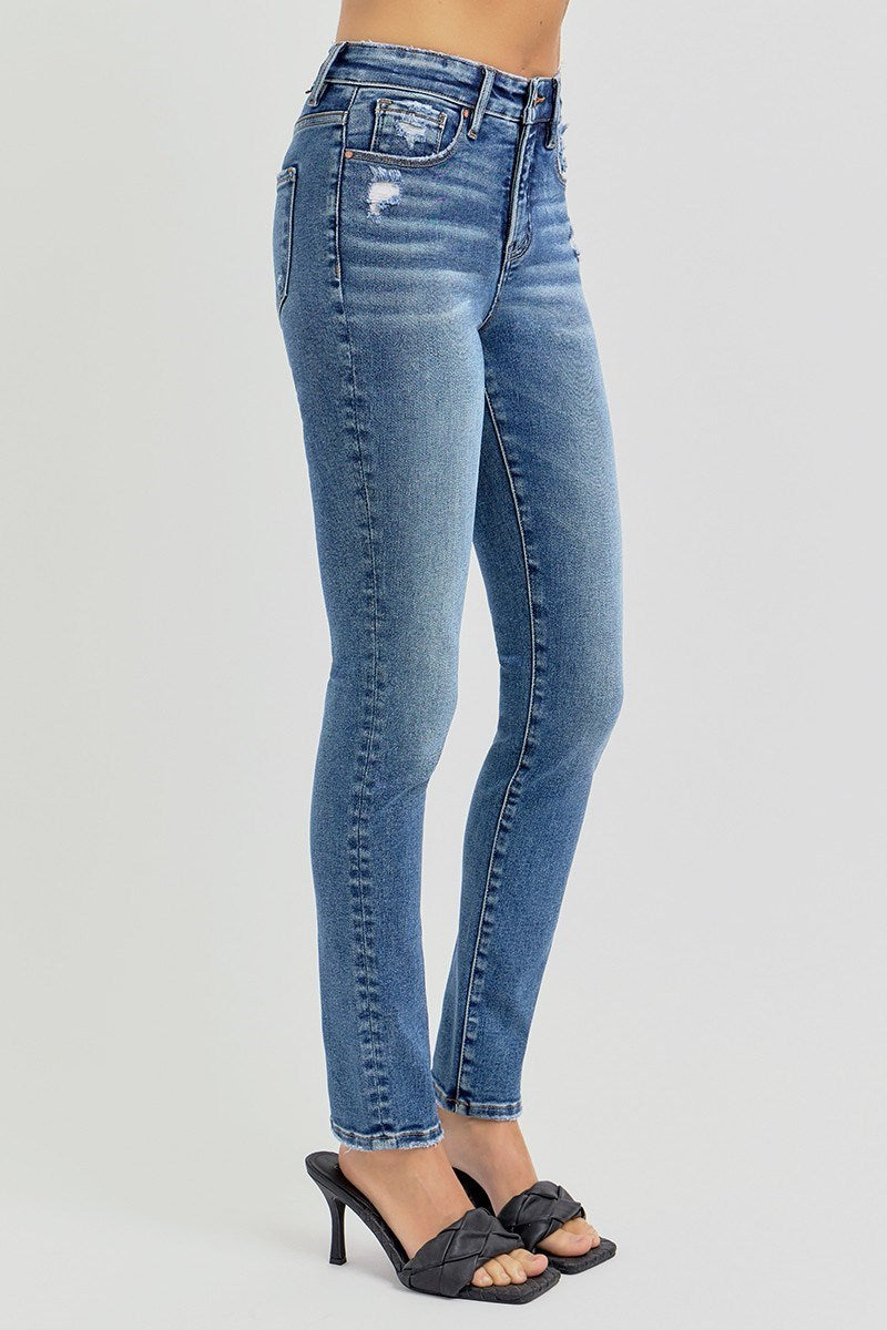 Risen Tummy Control Ankle Skinny Jeans