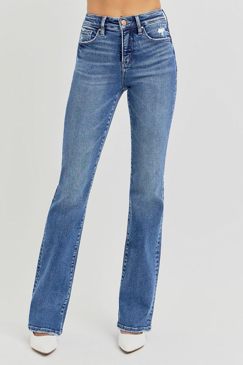 Risen Tummy Control High Rise Straight Jeans