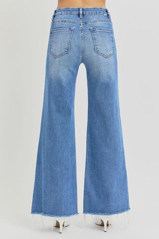 Risen Smoothing Wide Leg High Rise Jeans