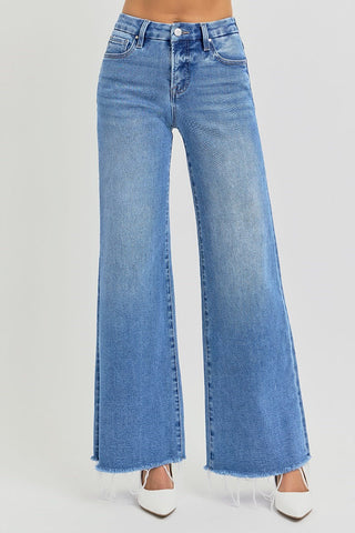 Risen Smoothing Wide Leg High Rise Jeans