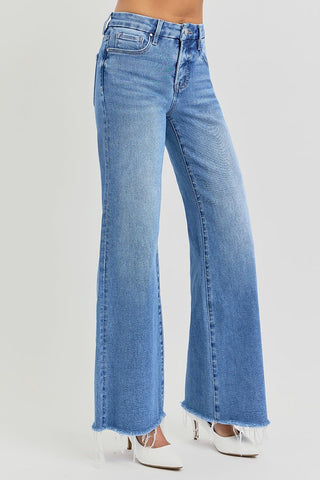 Risen Smoothing Wide Leg High Rise Jeans