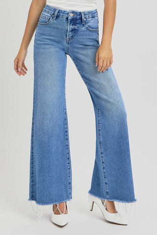 Risen Smoothing Wide Leg High Rise Jeans
