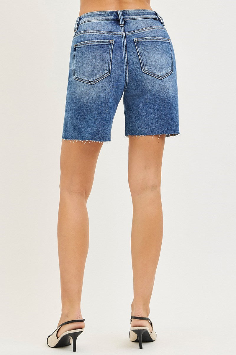 Risen High Rise Raw Hem Shorts