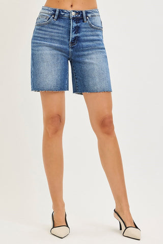 Risen Plus Mid Length Raw Hem Shorts FINAL SALE