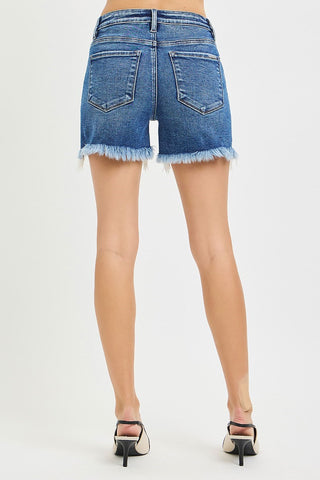 Risen Mid Rise Frayed Shorts