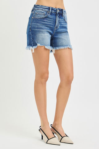 Risen Mid Rise Frayed Shorts