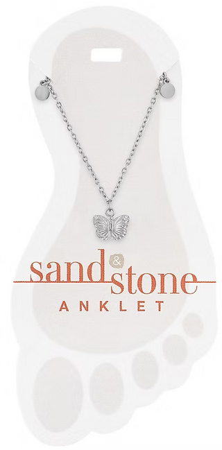 Silver Butterfly Dangle Anklet