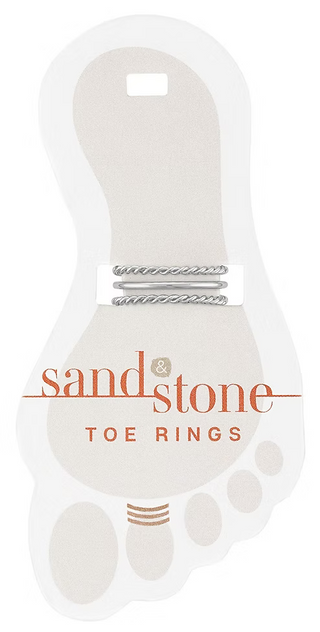 Sand & Stone Toe Rings - Silver