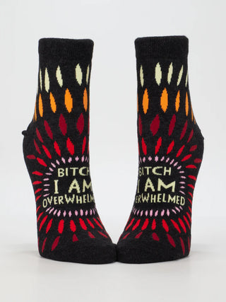 "B*tch, I Am Overwhelmed" Funny Women's Ankle Socks - Blue Q
