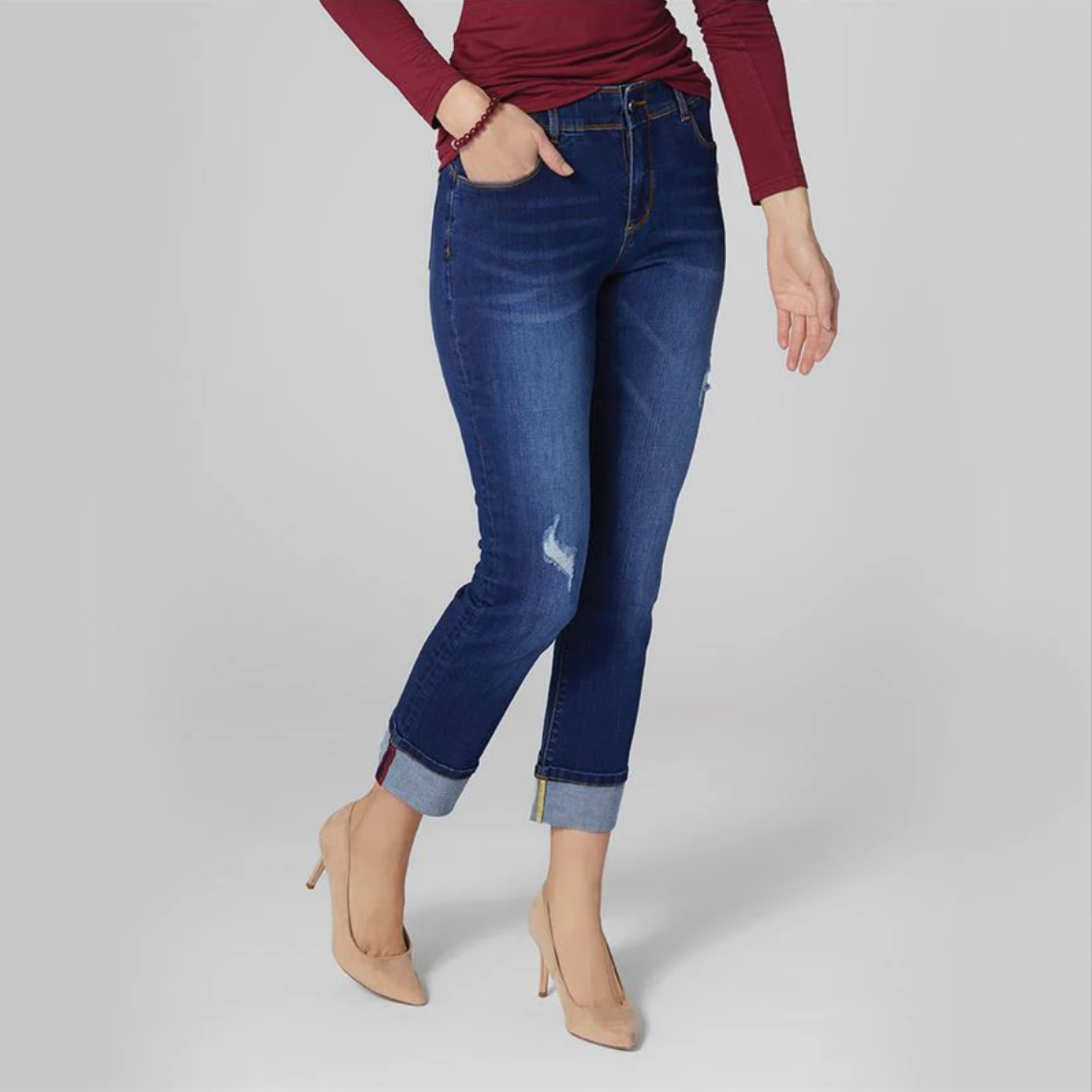 Cuffed Jeans Capris - Buy Cuffed Jeans Capris online in India
