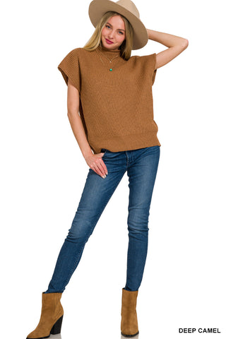 Power Shoulder Mock Neck Sweater FINAL SALE