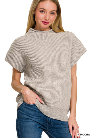 Power Shoulder Mock Neck Sweater FINAL SALE