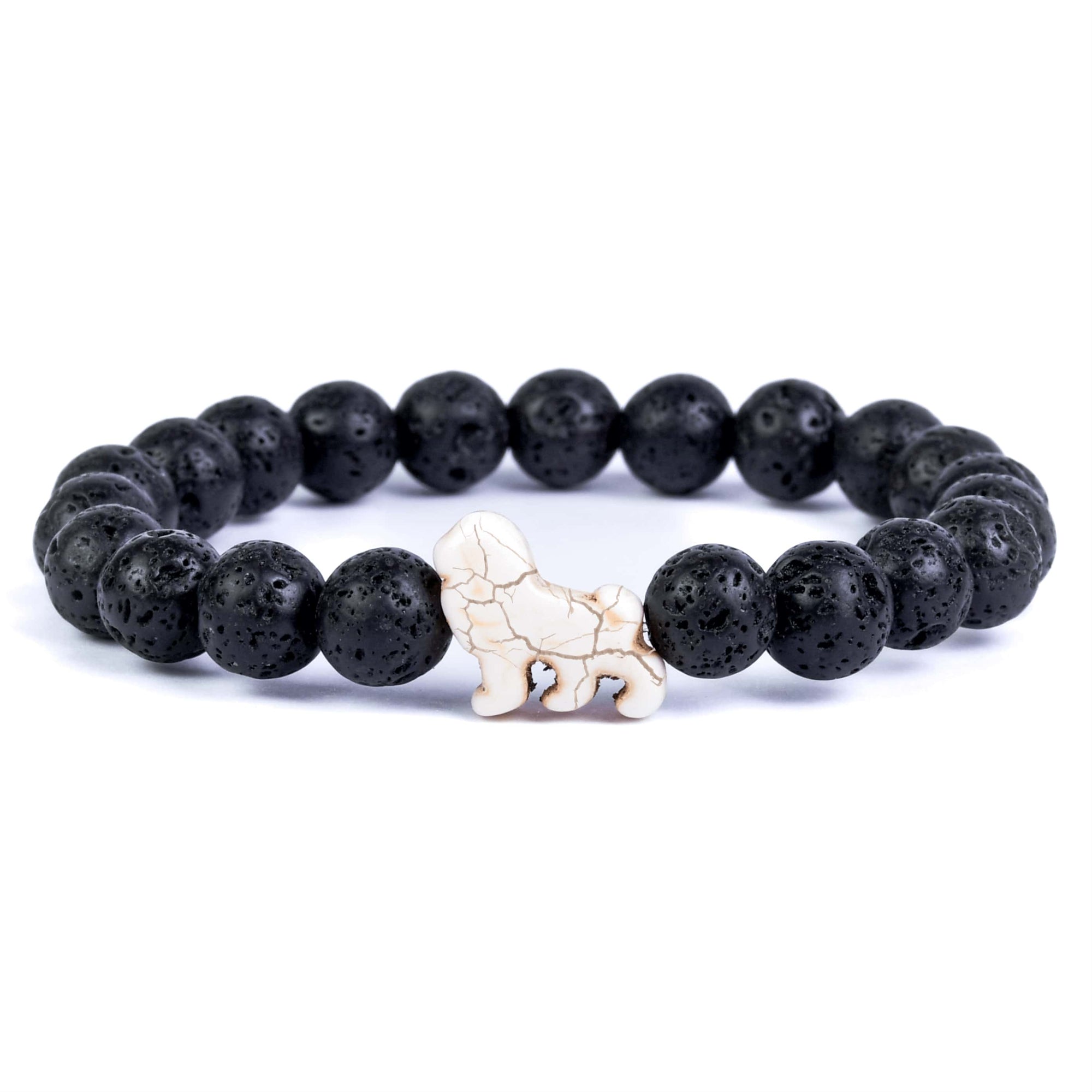 The Excursion Lion Bracelet - Lava Stone