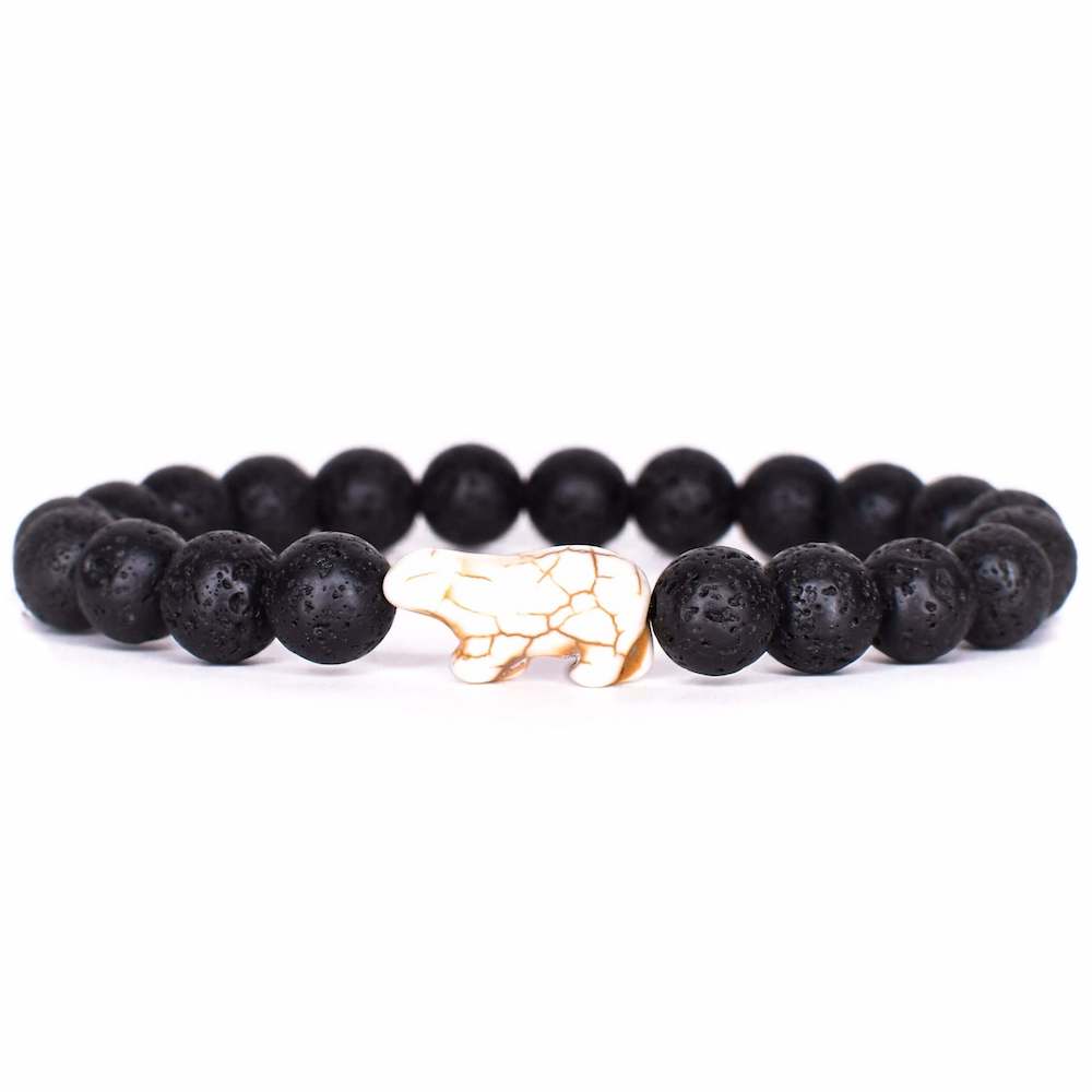 The Venture Polar Bear Bracelet - Lava Stone