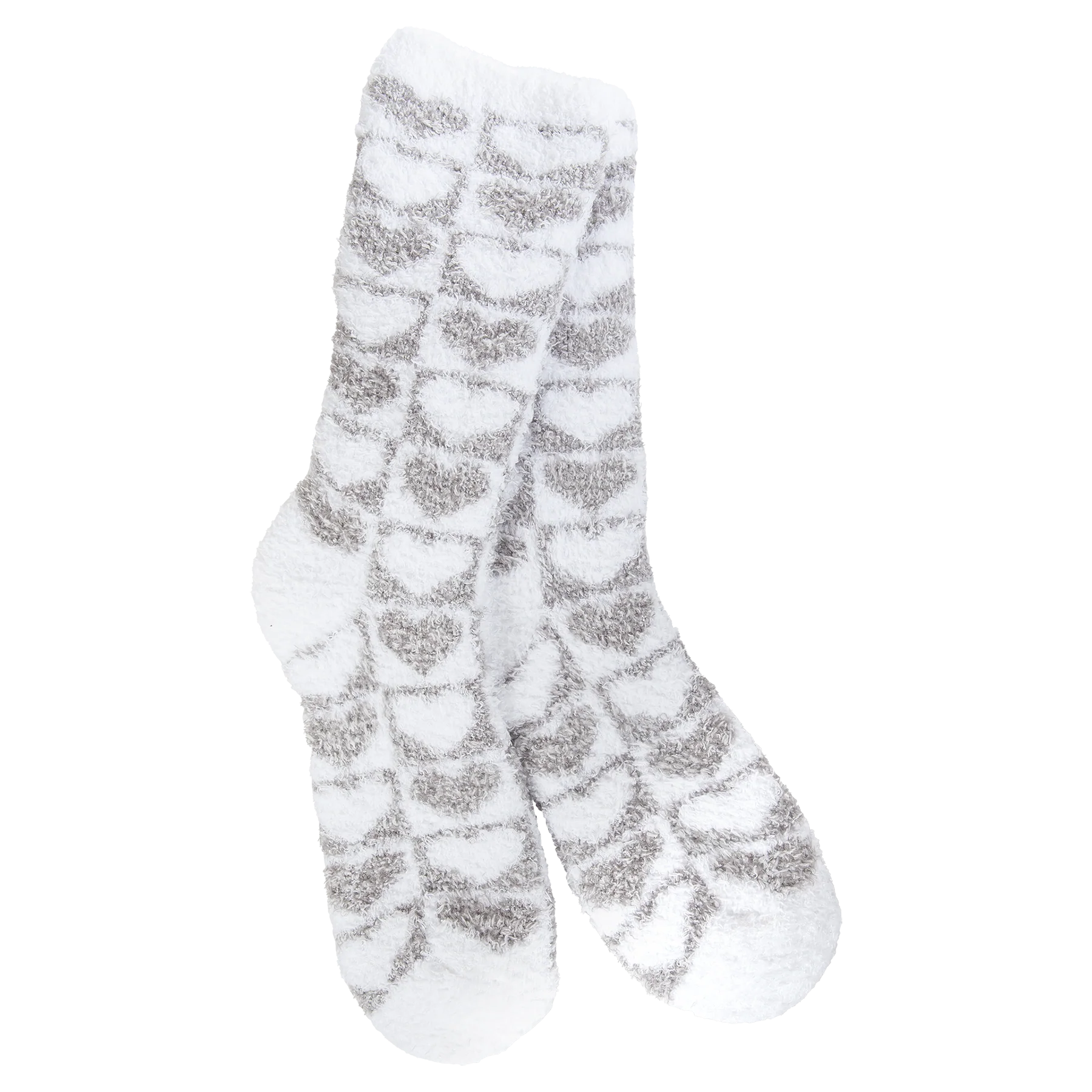 Worlds Softest Socks Checkerd Heart Gray