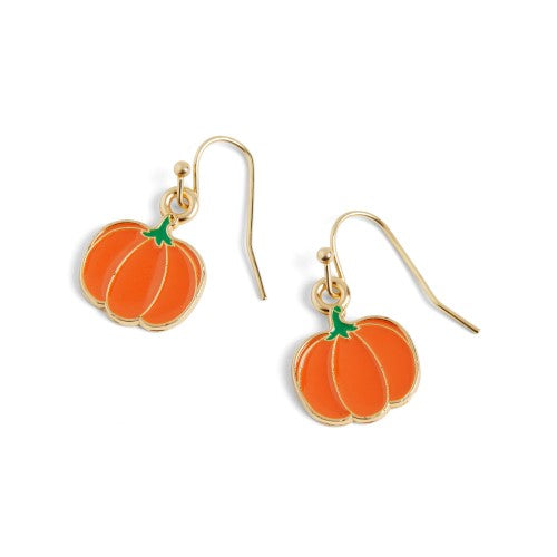 Pumpkin Enamel Dangle Earrings