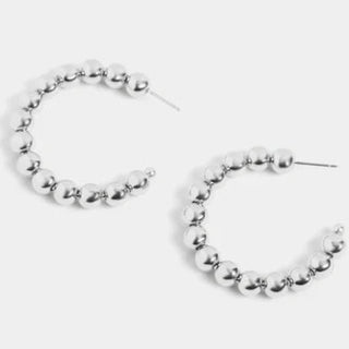 Ball Bead Post Hoop Earrings