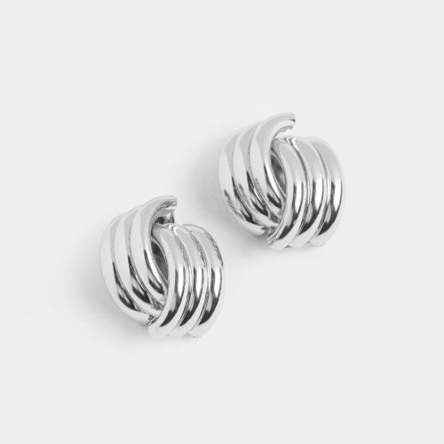 * Silver Claw Knot Stud Earrings