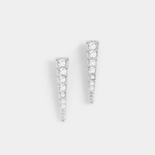 * Silver Jeweled Icicle Stud Earrings
