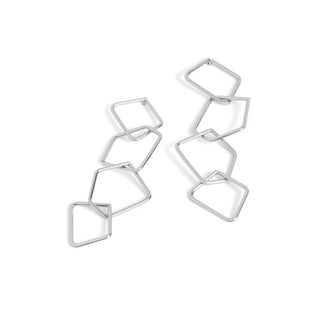Silver Stylish Geometric Dangle Earrings
