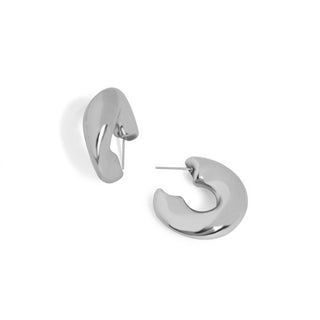 Silver Chrome Hoop Earrings