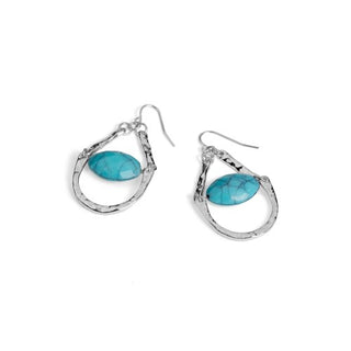 Hammered Frame Bead Teardrop Earrings