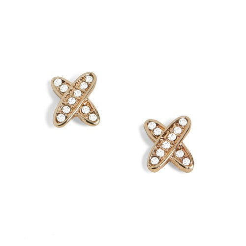 Gold Criss Cross Stud Earrings