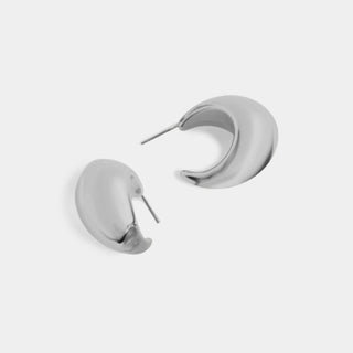 Silver Thick Hoop Earrings