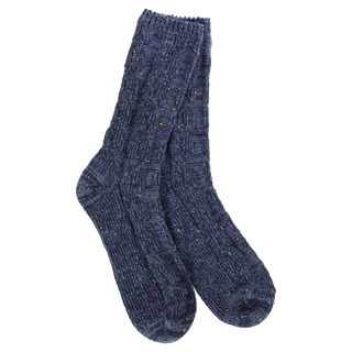 Denim Confetti Ragg Cable Crew Socks