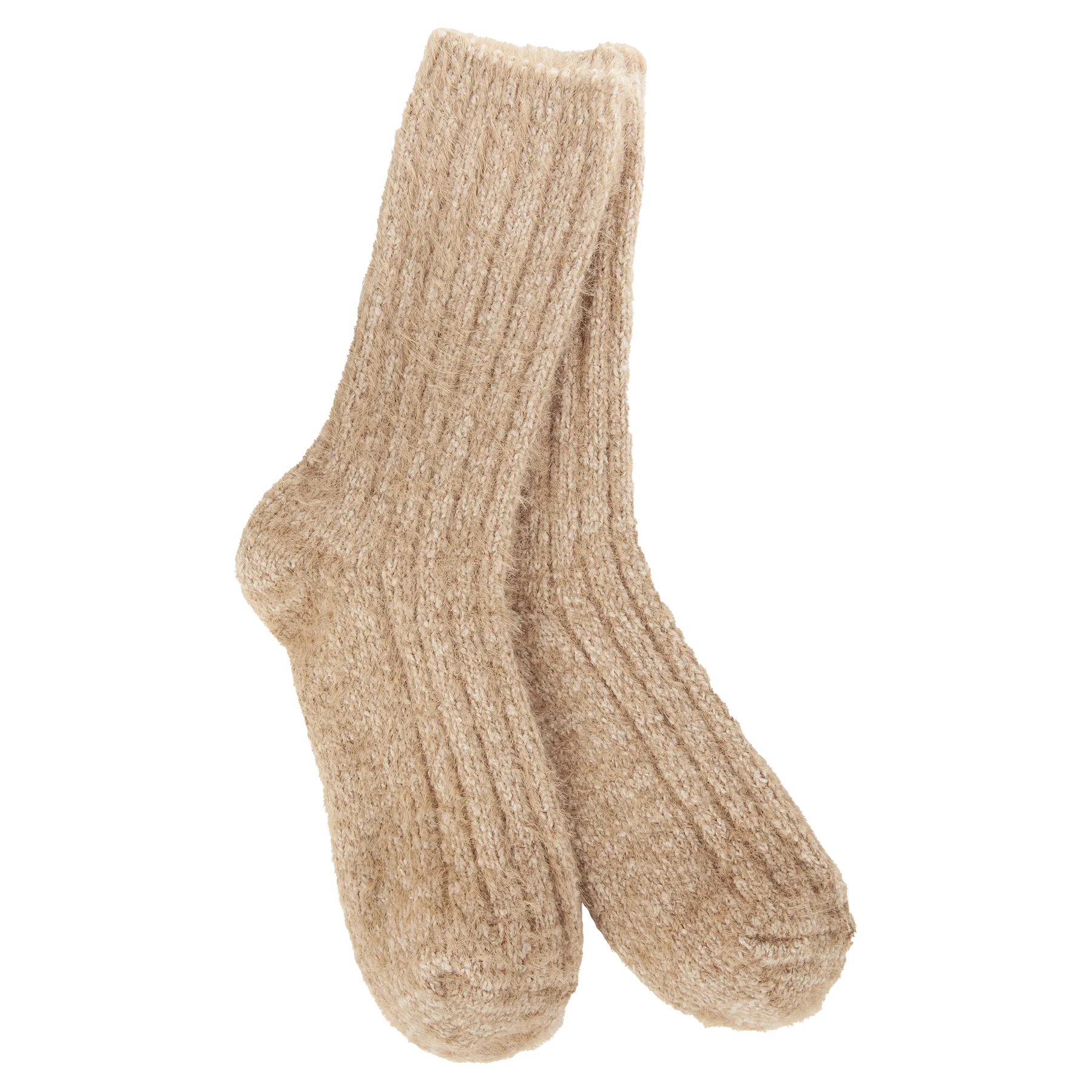 Mocha Ragg Feather Crew Socks