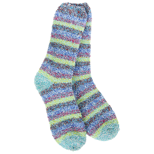Cozy Striped Crew Socks - Balmy Multi Colored