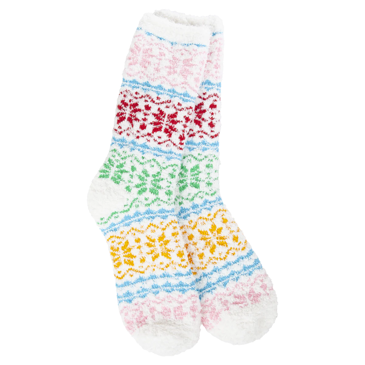 Fair Isle Whimsical Cozy Winter Crew Socks