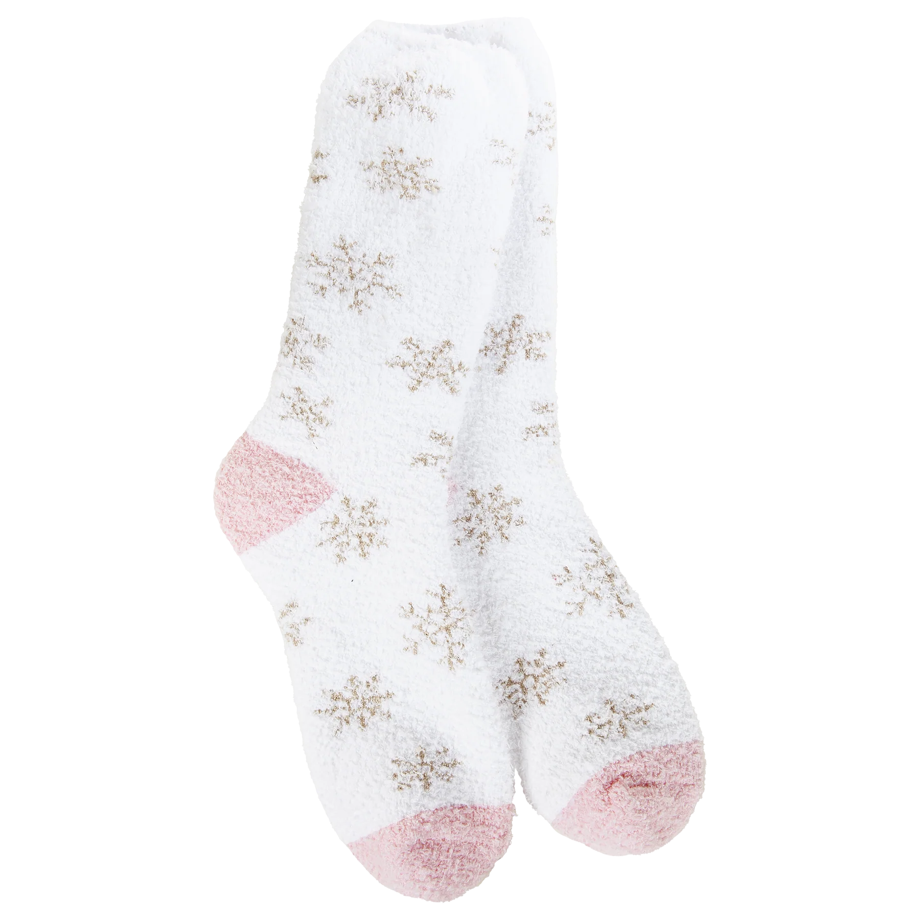 White Winter Shimmer Crew Socks