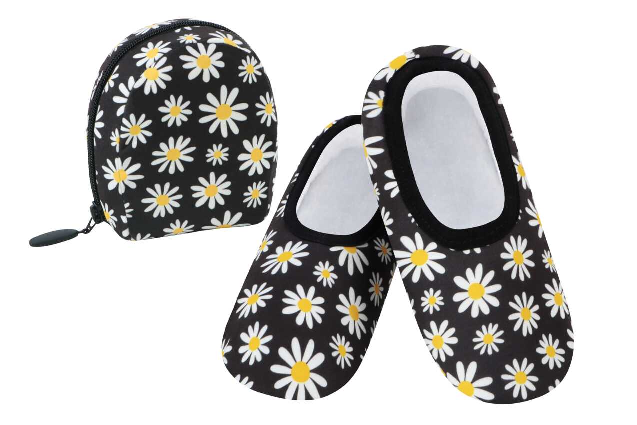 Black & White Daisy Skinnies Snoozies w/ Travel Pouch