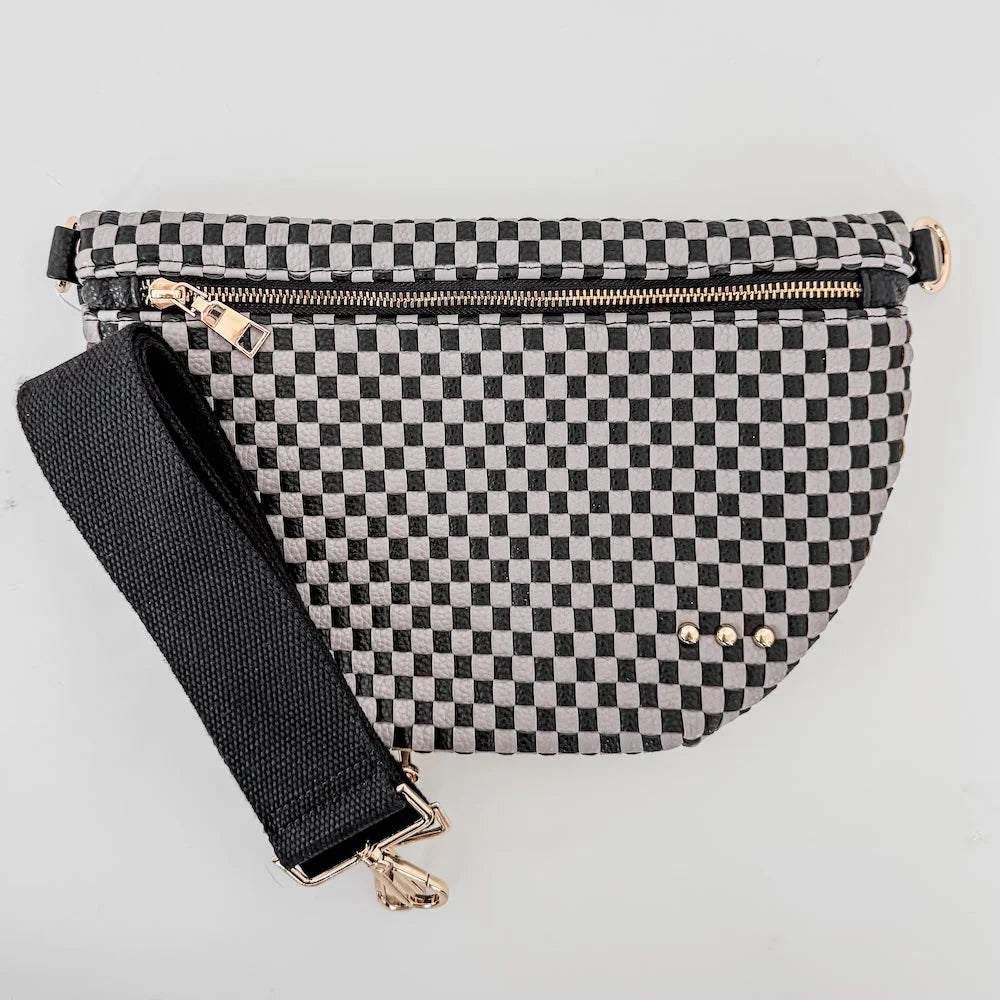 Westlyn Woven Bum Bag Checkered Gray/Black