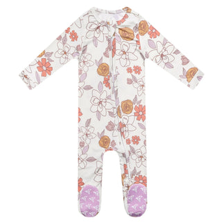 Ferra Zip-up Footie Copper Pearl