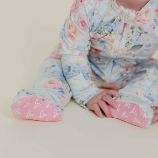 Genevieve Floral Zip-Up Footie Pajama