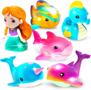 Tub Works Mermaid Lagoon Light-Up Bath Toys, 6-Pack