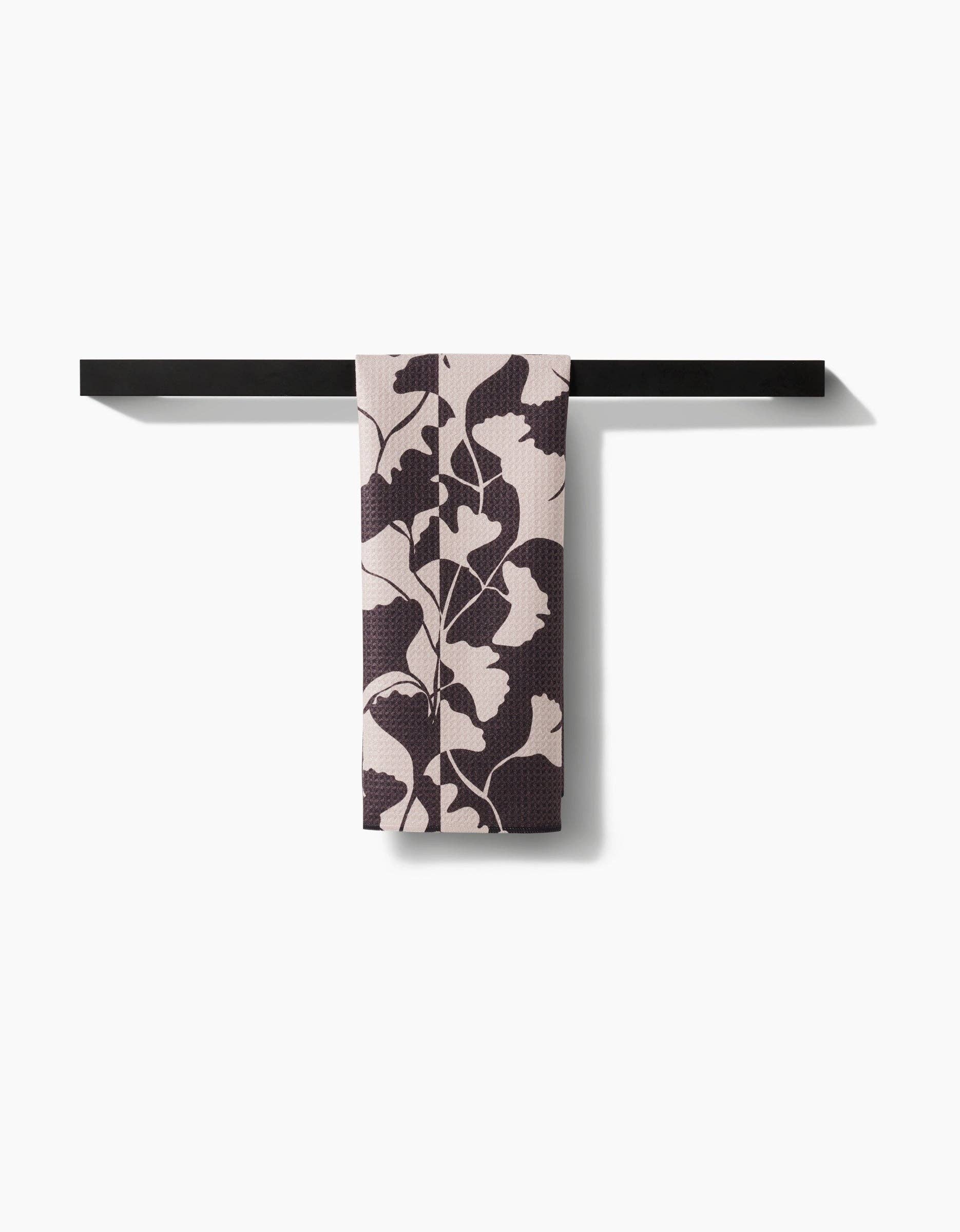 Geometry Midnight Ginkgo Tea Towel