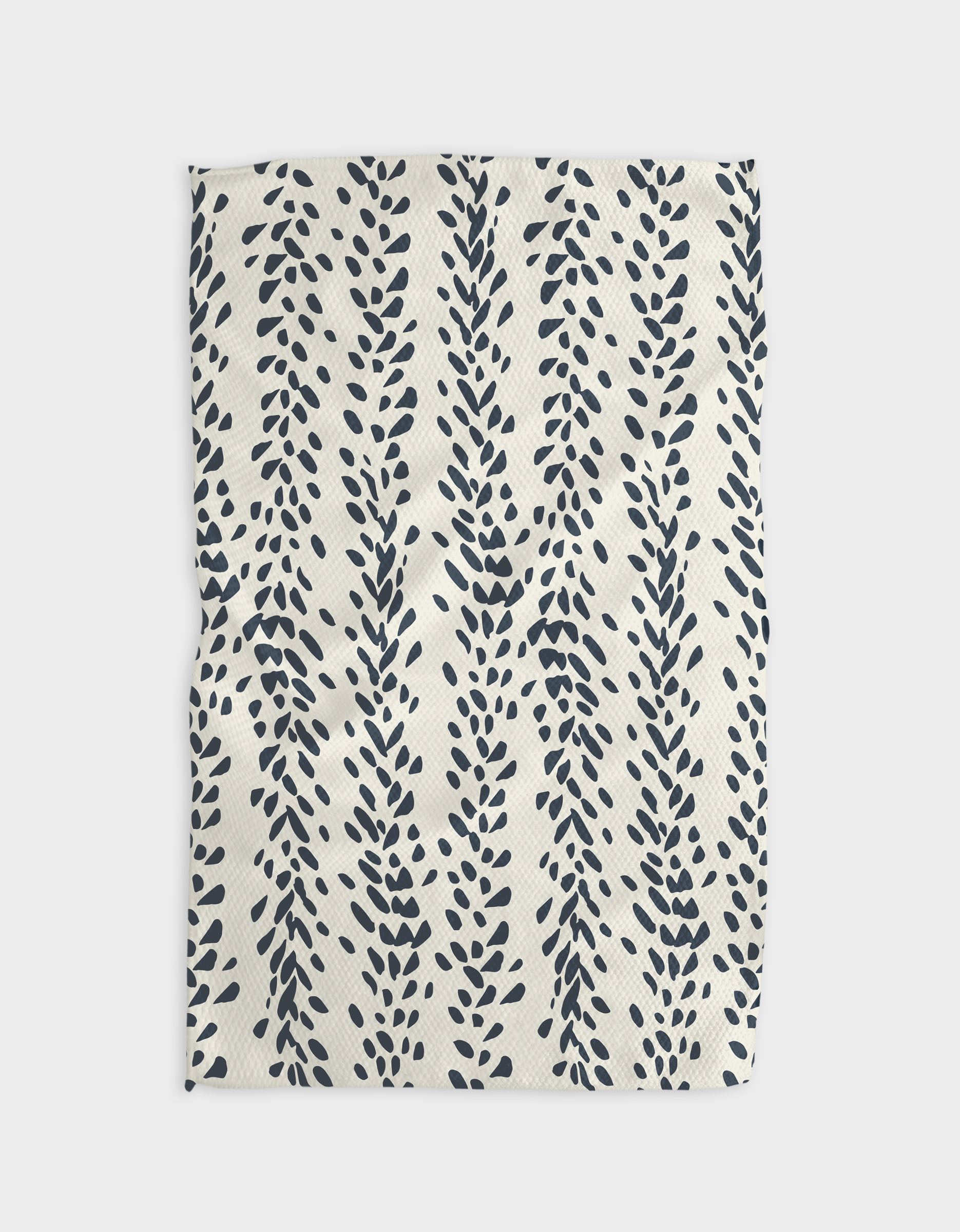 Geometry Reeds Printed Midnight Tea Towel