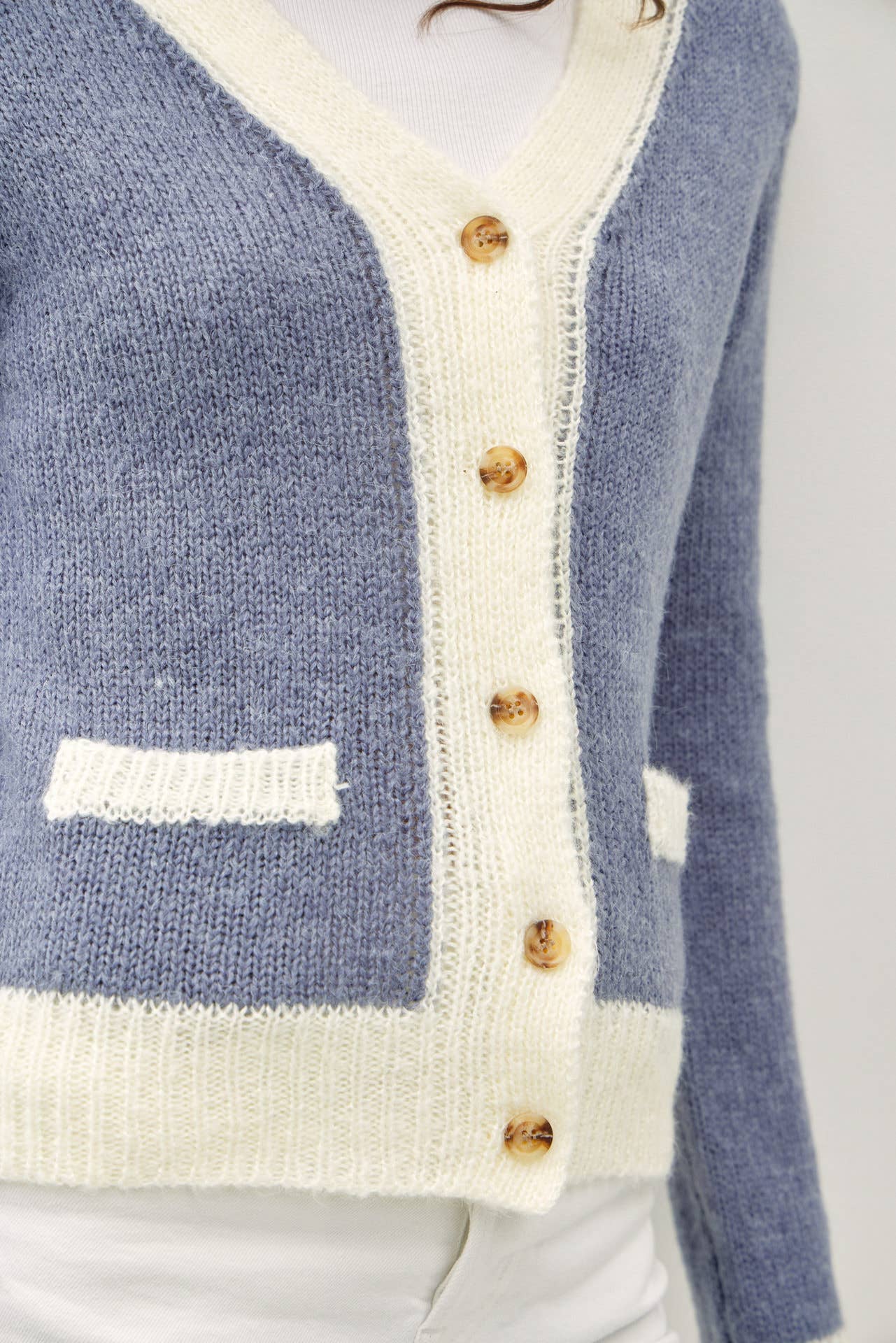 Two Toned Varsity Style Cardigan