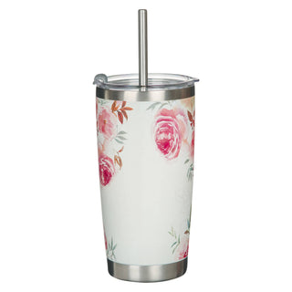 Floral Tumbler Be Still Psalm 46:10