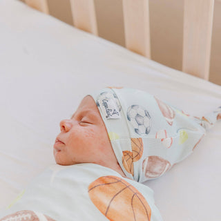 Sports Medley Top Knot Baby Hat
