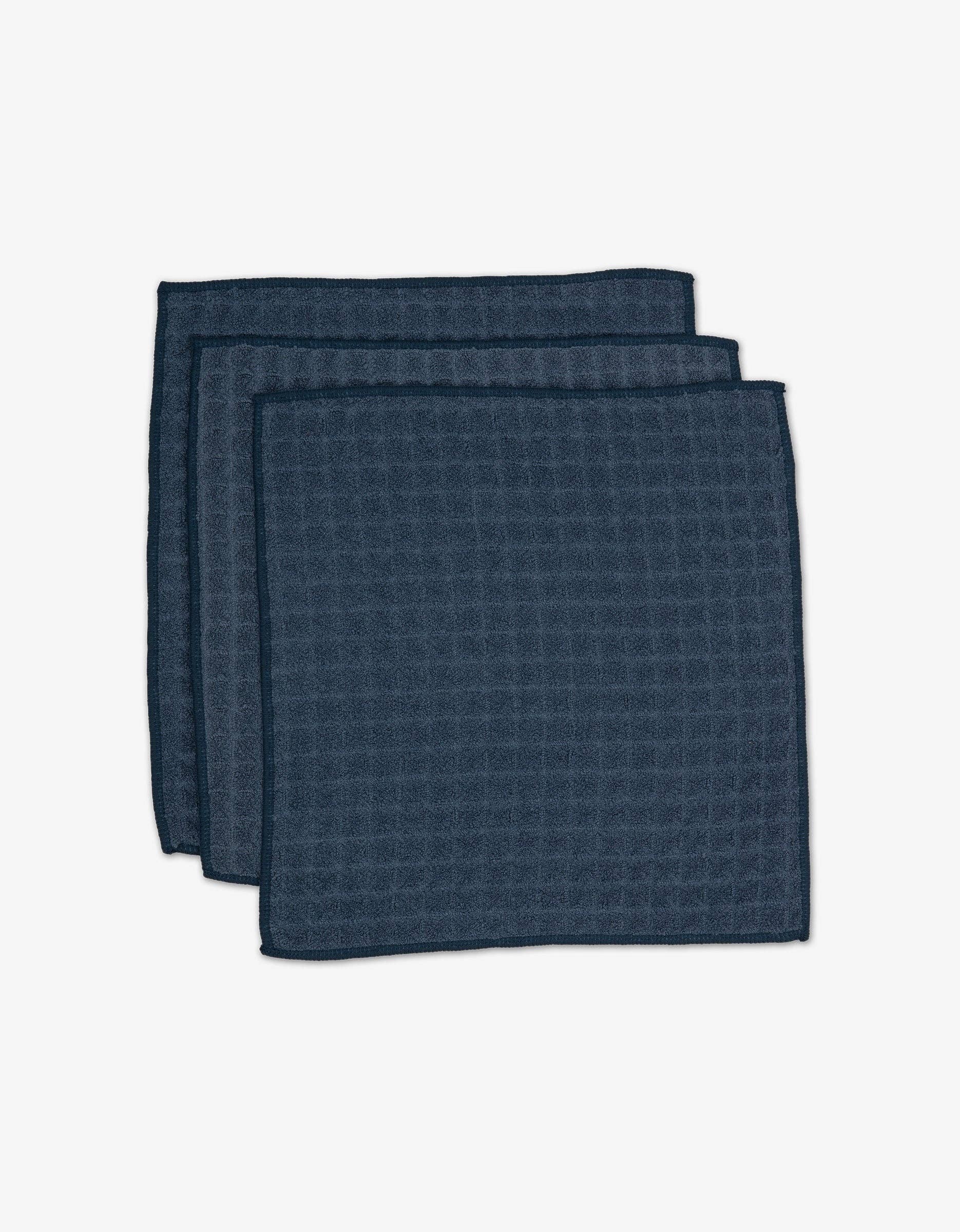 Midnight Blue Waffle Washcloth Set