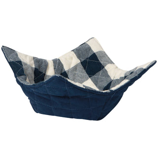 Navy Check Cotton Bowl Cozy