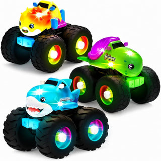 Tub Works Light-Up Monster Truck Bath Toys, 3-Pack
