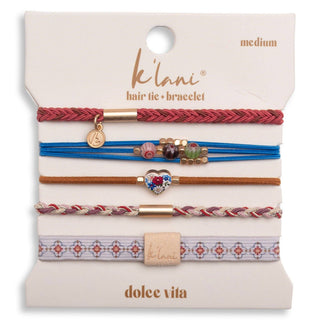 Dolce Vita Floral Glass Beads Hair Tie Bracelets by K'lani