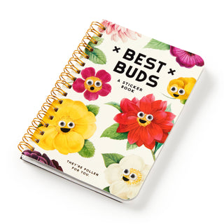Brass Monkey Best Buds Googly Sticker Book | Floral Stickers