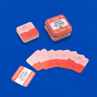 After Dinner Amusements Truth or Dare for Couples card game in red travel tin with 100 conversation prompts and challenges